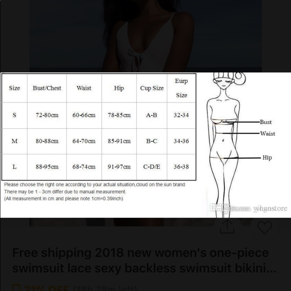 White one piece swim suit - Picture 8 of 8